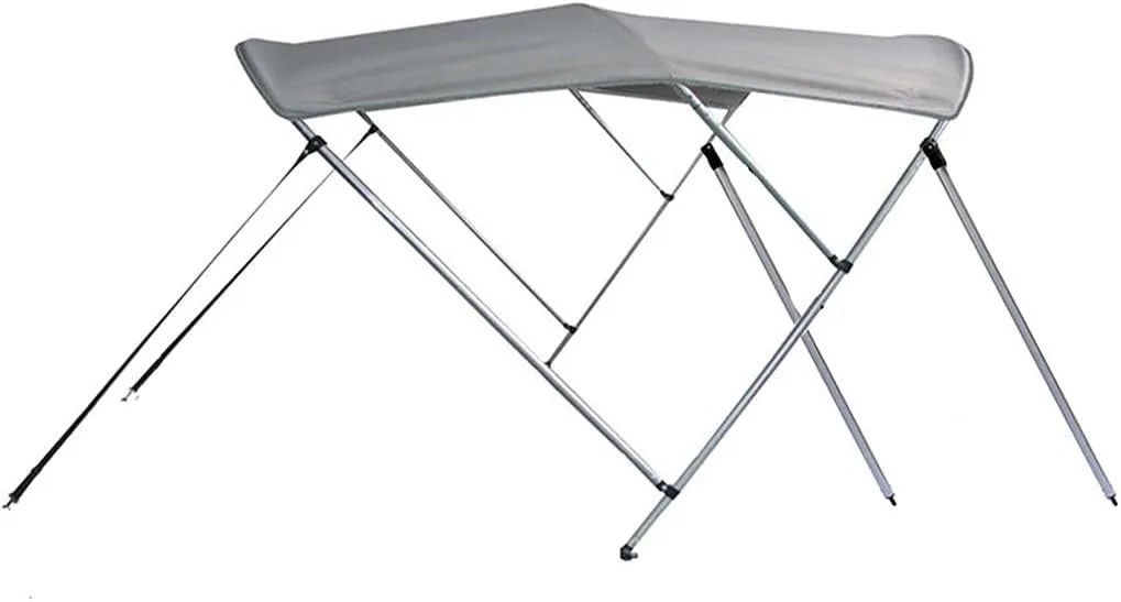 SBU Light Grey Aluminum 3-Bow Bimini Top Compatible for Sea Ray 210 SUNDECK W/O EXTD SWPF for Model Years 1998-2001