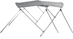 SBU Light Grey Aluminum 3-Bow Bimini Top Compatible for Sea Ray 210 SUNDECK W/O EXTD SWPF for Model Years 1998-2001