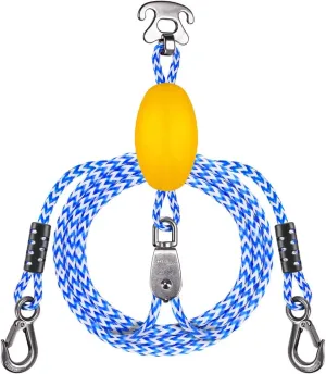 SELEWARE Heavy Duty Boat Tow Harness for Tubing, Boat Tow Rope with Stainless Steel Quick Connector, Heavy Duty Self Centering Tow Harness for Boat Water Sport Jet Ski Wakeboarding
