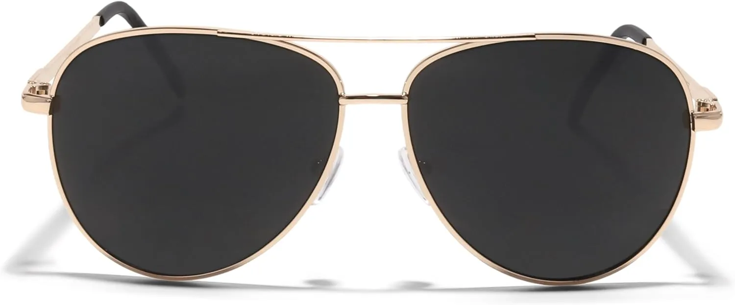 ShadyVEU Oversized Super Dark Fashion Designer Aviator Metal UV400 Mens Womens Sunglasses
