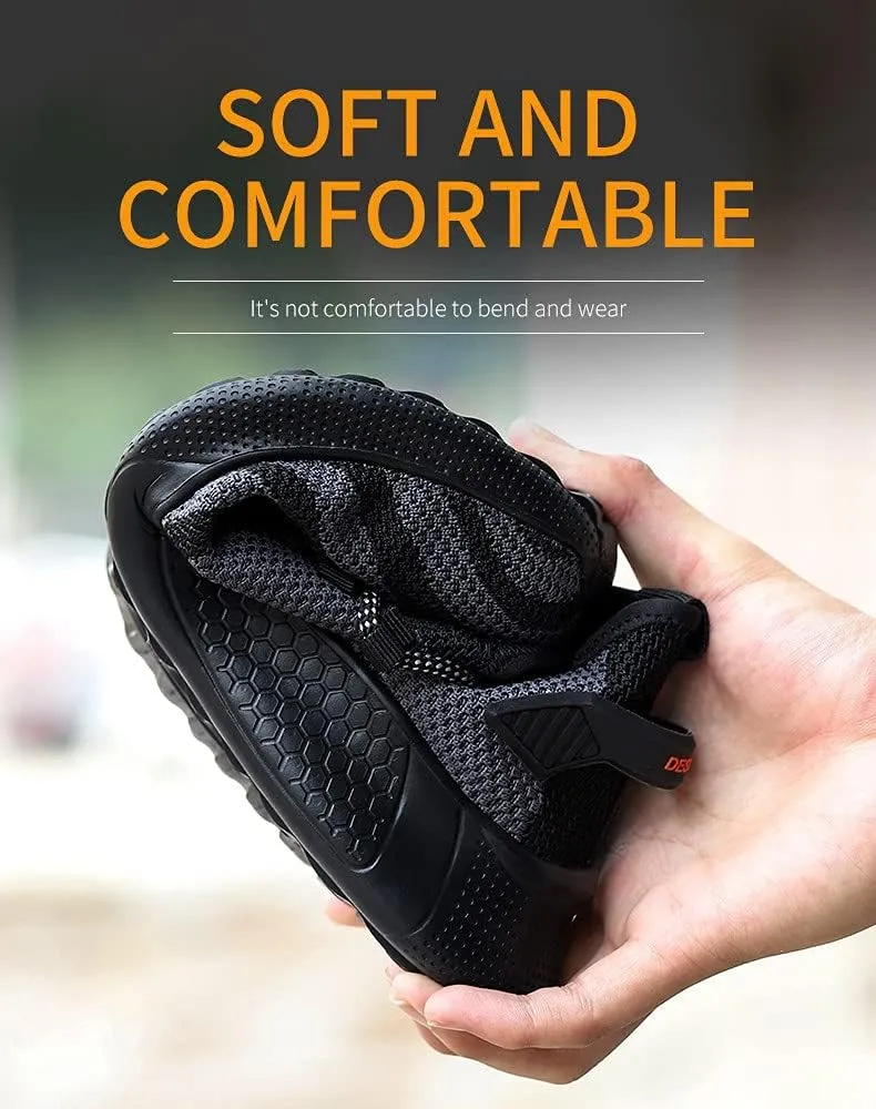 Shoes for Men Women Comfy Lightweight, Indestructible Work Shoes, Non Slip Safety Sneakers Warehouse, Industry Construction Shoes