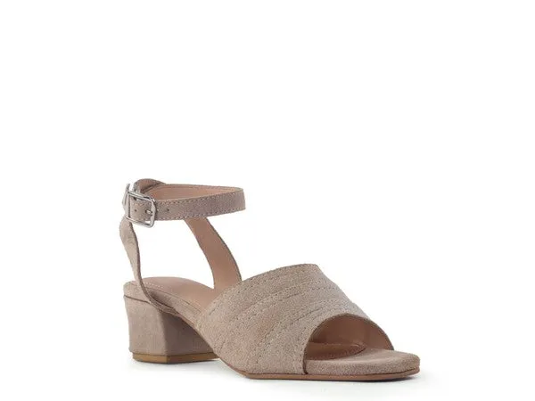 SIGRID Fine Suede Block Heeled Sandal