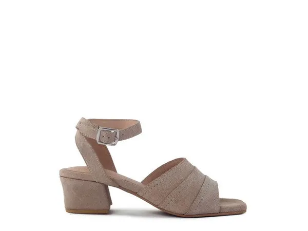 SIGRID Fine Suede Block Heeled Sandal