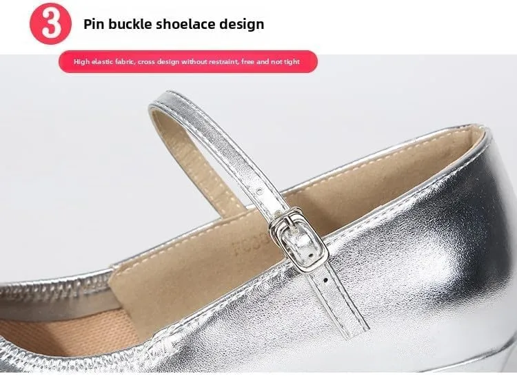 Silver Dance Female Latin Dance Shoes Square Dance Soft-Soled Dance Shoes Female 2025 New Performance