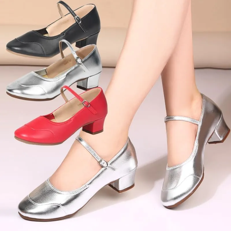 Silver Dance Female Latin Dance Shoes Square Dance Soft-Soled Dance Shoes Female 2025 New Performance