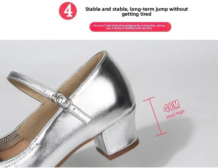 Silver Dance Female Latin Dance Shoes Square Dance Soft-Soled Dance Shoes Female 2025 New Performance