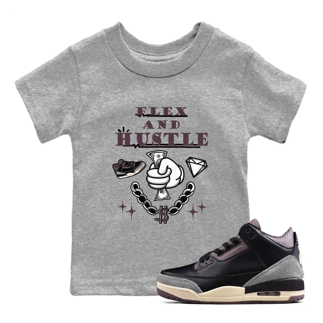 SNRT Tees Sneaker Hustle Air Reliable delivery Maniere And x Ma Jordan Kids Flex 3 A Black - Customer satisfaction