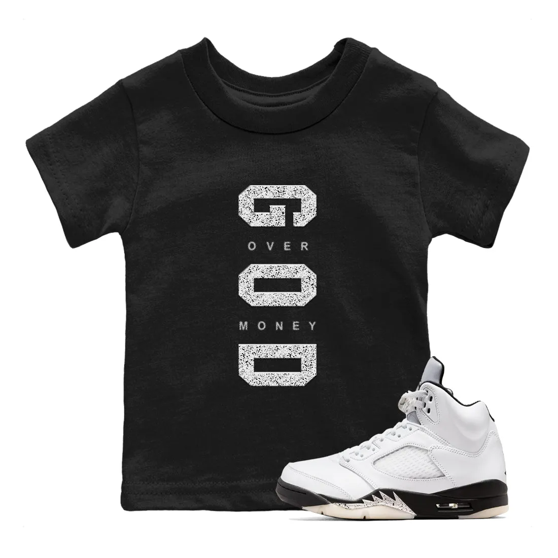 SNRT White Kids Large assortment Tees God End-of-season Air - Sneaker Jordan Over Money 5 Black