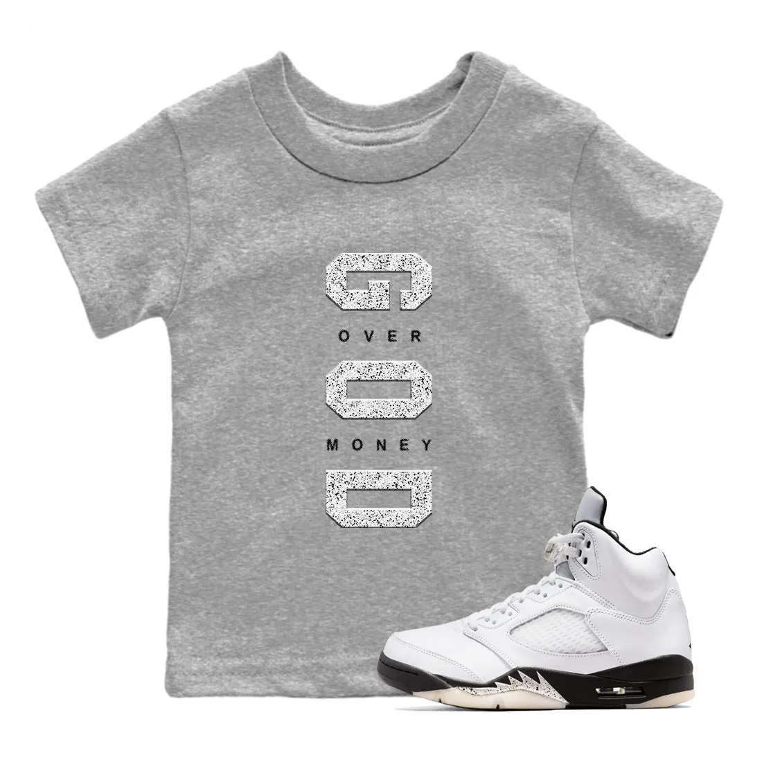 SNRT White Kids Large assortment Tees God End-of-season Air - Sneaker Jordan Over Money 5 Black