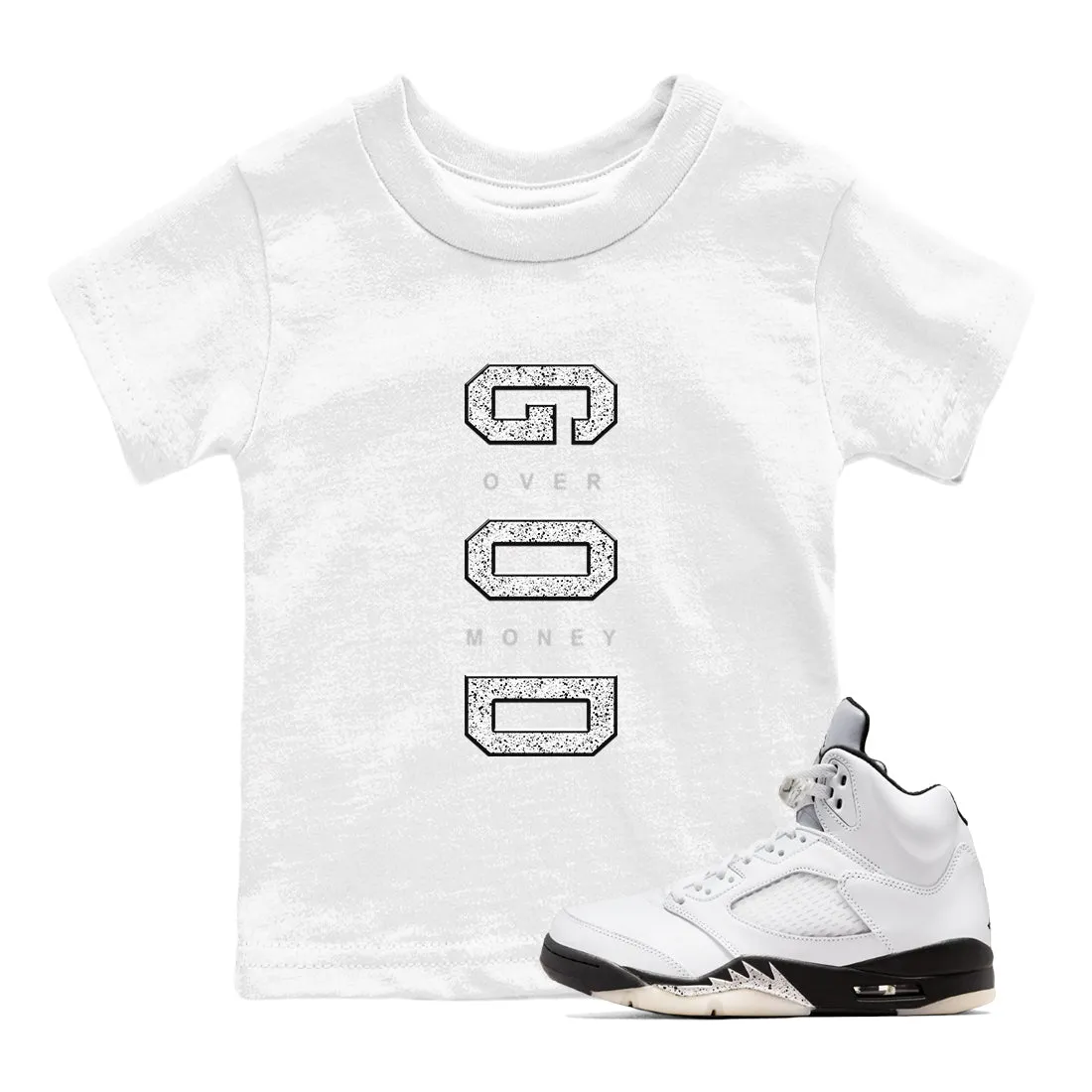 SNRT White Kids Large assortment Tees God End-of-season Air - Sneaker Jordan Over Money 5 Black