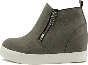Soda Kids/Children/Girls Taylor-2 Hidden Wedge Booties Fashion Sneaker Shoes Side Zipper