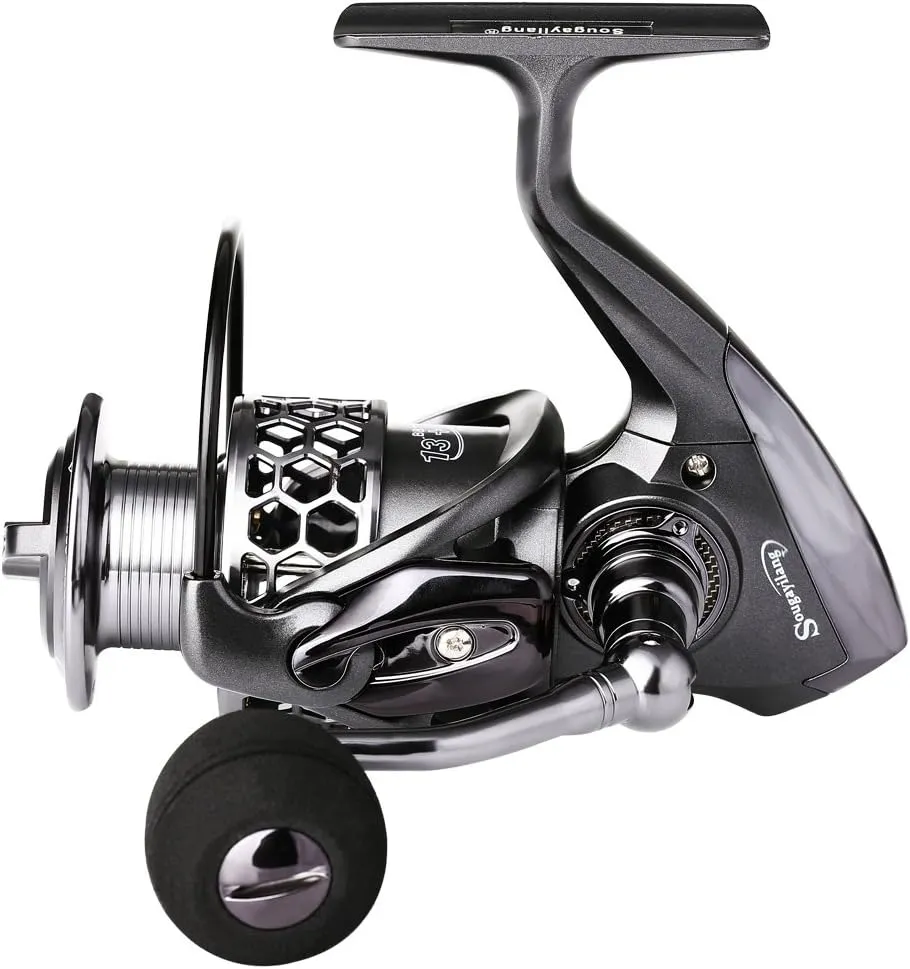 Sougayilang Fishing Reel 13 1BB Light Weight Ultra Smooth Aluminum Spinning Fishing Reel with Free Spare Graphite Spool