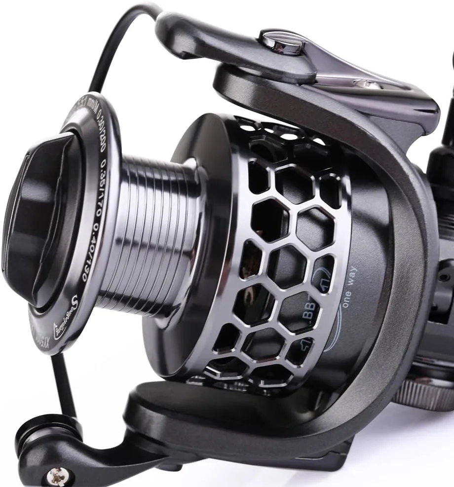 Sougayilang Fishing Reel 13 1BB Light Weight Ultra Smooth Aluminum Spinning Fishing Reel with Free Spare Graphite Spool