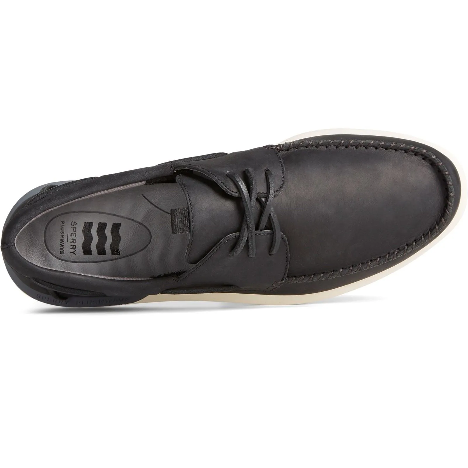 Sperry Plushwave 2.0 Leather Men's Black Boat Shoes