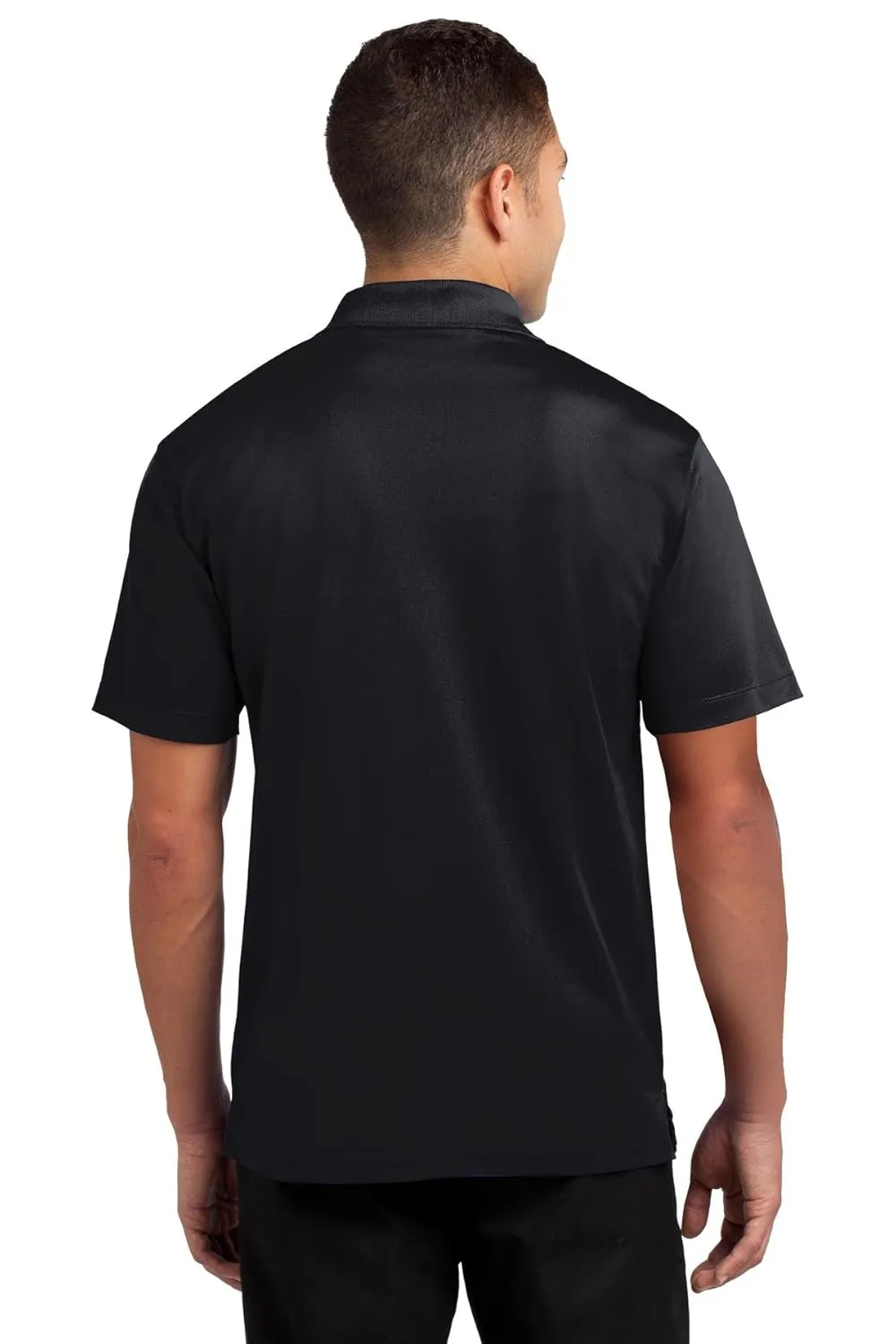 SPORT-TEK Unisex Tall Micropique Sport-Wick Polo | Short Sleeve Collared Shirt for Tall Men & Women, Casual Fit Top for Work, Tennis & Golf Black