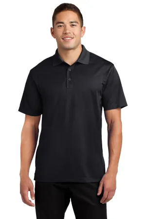 SPORT-TEK Unisex Tall Micropique Sport-Wick Polo | Short Sleeve Collared Shirt for Tall Men & Women, Casual Fit Top for Work, Tennis & Golf Black