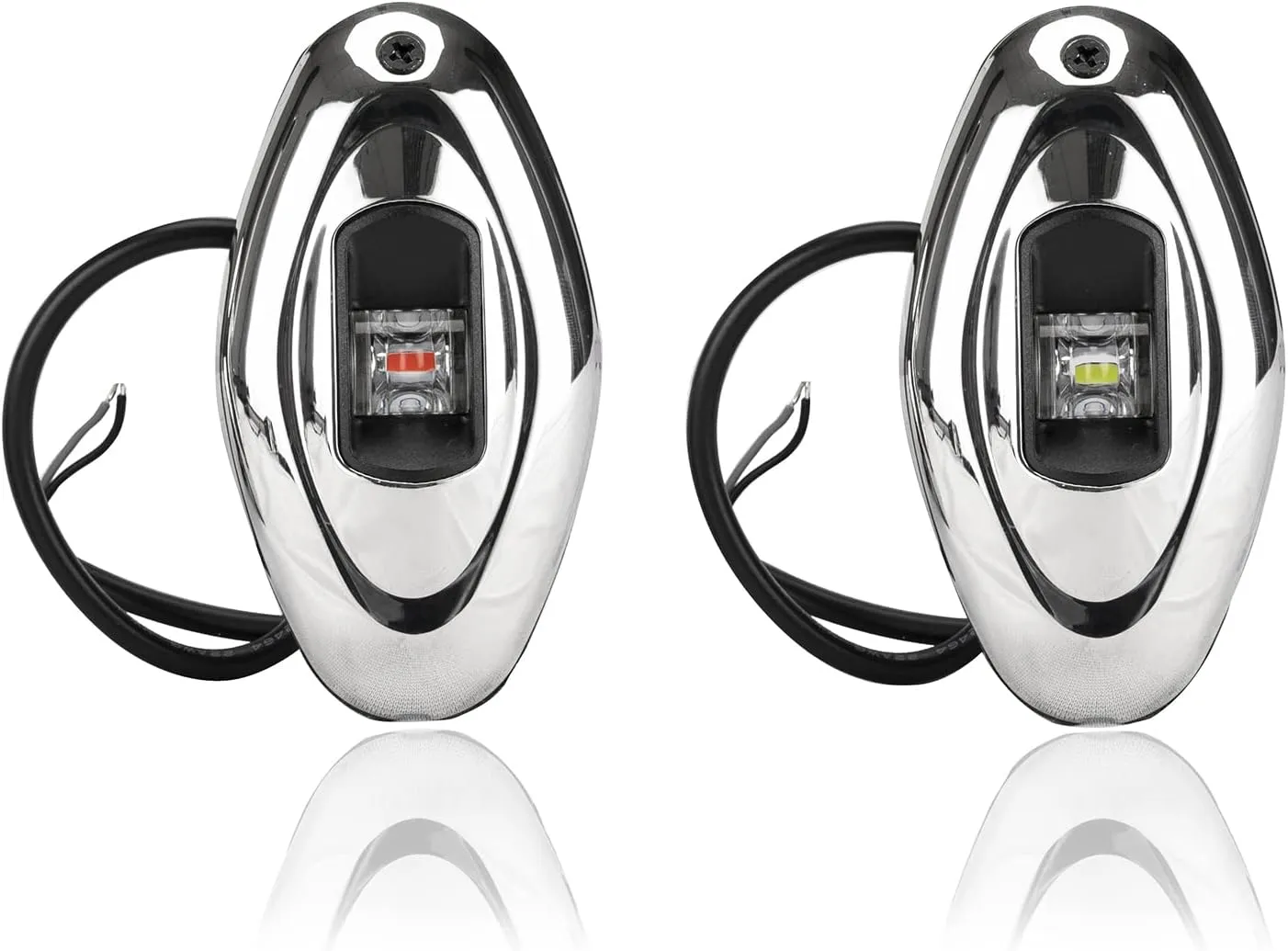 Stainless Steel LED Boat Navigation Lights, Boat Bow Light, Marine Boat Navigation lamp. Perfect for Pontoon, Skeeter, Power Boat and Skiff