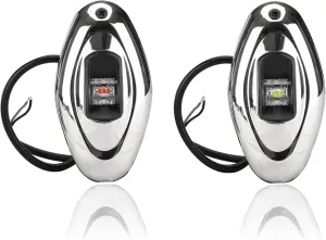 Stainless Steel LED Boat Navigation Lights, Boat Bow Light, Marine Boat Navigation lamp. Perfect for Pontoon, Skeeter, Power Boat and Skiff