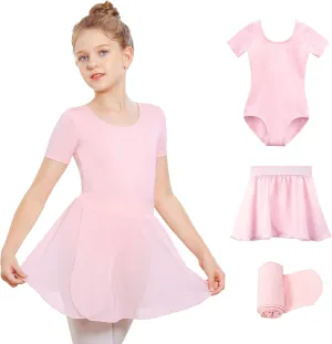 Stelle Girls Ballet Leotards Toddler Dance Outfit Combo with Pull on Skirt and Tights (Toddler/Little Kid/Big Kid)