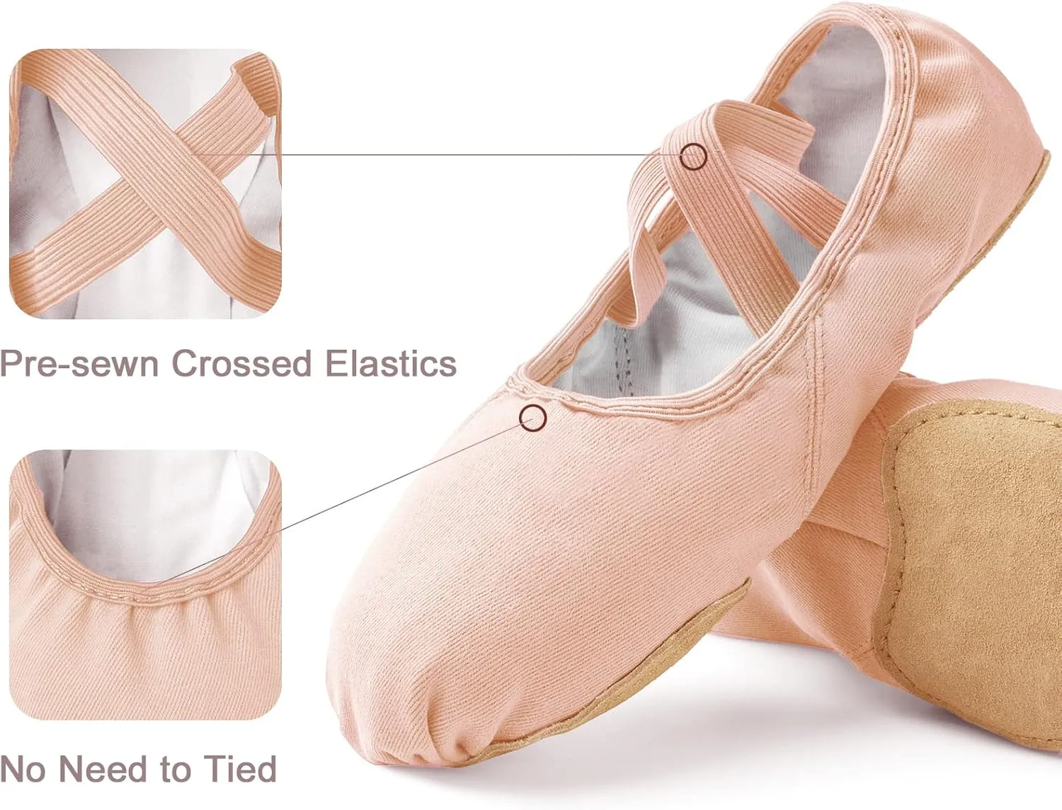 Stelle Women Ballet Shoes Highly Stretch Canvas Adult Ballet Slippers Split Sole Yoga Dance Shoe for Girls Boys