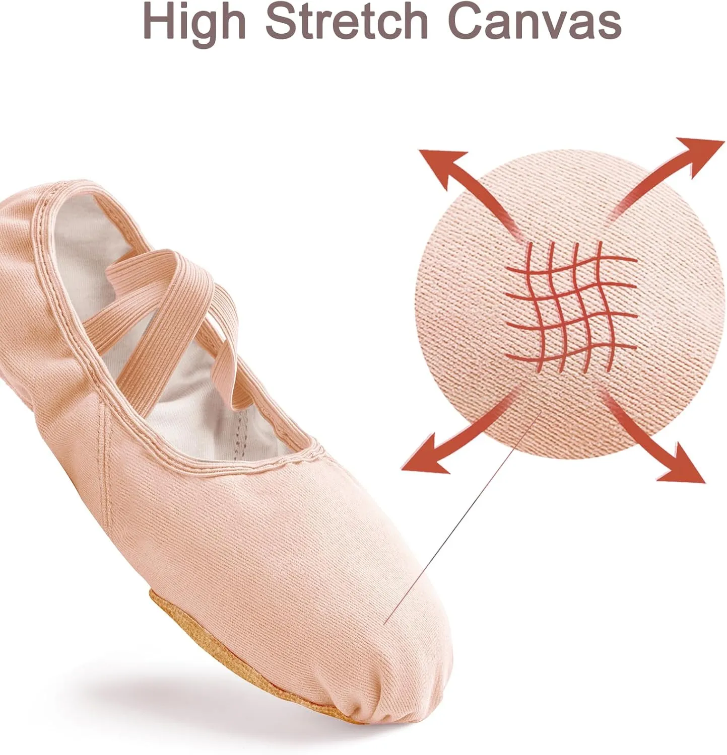 Stelle Women Ballet Shoes Highly Stretch Canvas Adult Ballet Slippers Split Sole Yoga Dance Shoe for Girls Boys