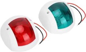 Stern Light Boat Anchor Light Pair of Boat Lights Navigation LED Signal Lamp 3W 12V / 24V ABS Navigation Warning Light for Marine Boat Yacht Red   Green Industry Leading Optical Design