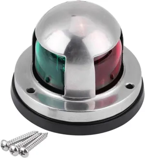 Stern Light Boat Anchor Light Stainless Steel 12V LED Bow Navigation Light Red Green Sailing Signal Light for Marine Boat Yacht Warning Light Industry Leading Optical Design