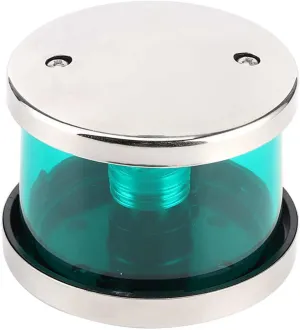 Stern Light Boat Anchor Light Stainless Steel Marine Steering for Boat 12V 360° IP66 Green LED Navigation Warning Light Transparent Housing Signal for Industry Leading Optical Design