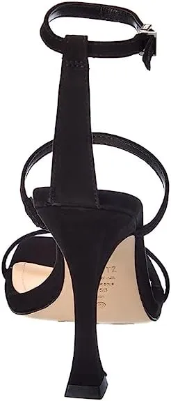 Strap Open Sandals Artistic flair Ankle Flared Nylla Black Toe Schutz Priority access Heel High Women Sandals