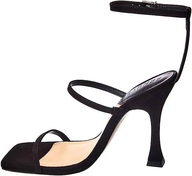 Strap Open Sandals Artistic flair Ankle Flared Nylla Black Toe Schutz Priority access Heel High Women Sandals