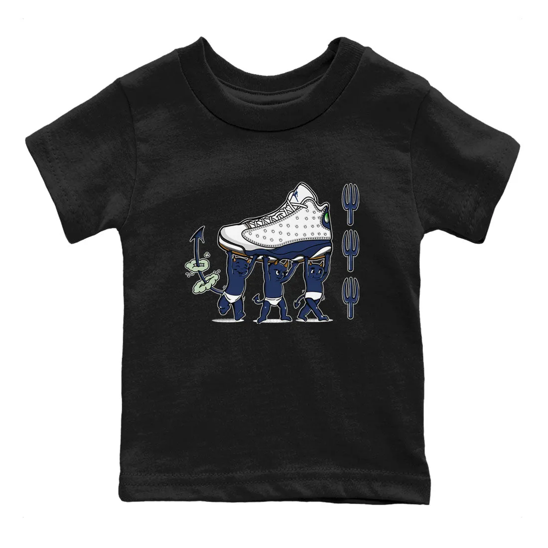 Stylish Door-to-door delivery Air Babies Midnight Devil Sneaker Navy 13 Tees SNRT Jordan - Kids
