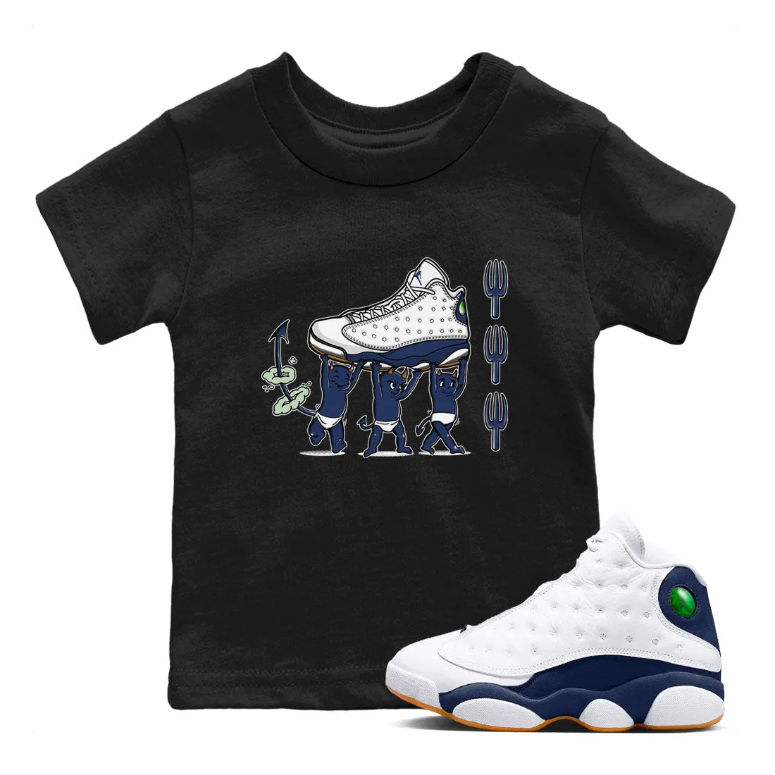 Stylish Door-to-door delivery Air Babies Midnight Devil Sneaker Navy 13 Tees SNRT Jordan - Kids