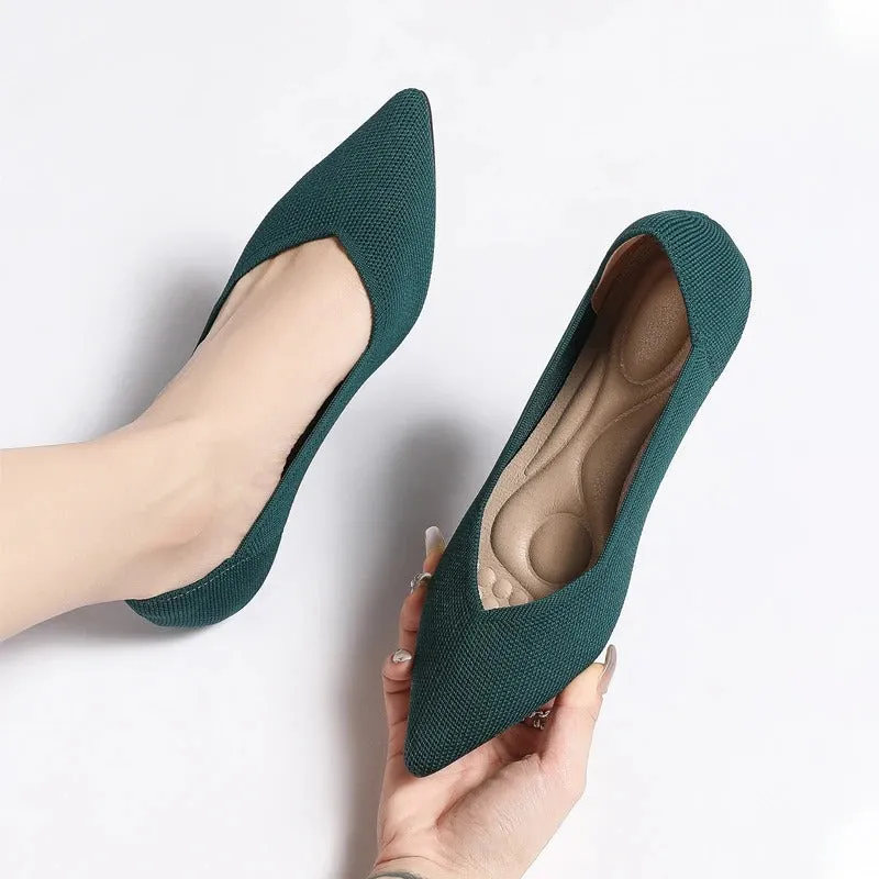 Stylish Women's Knit Flat Shoes for Spring