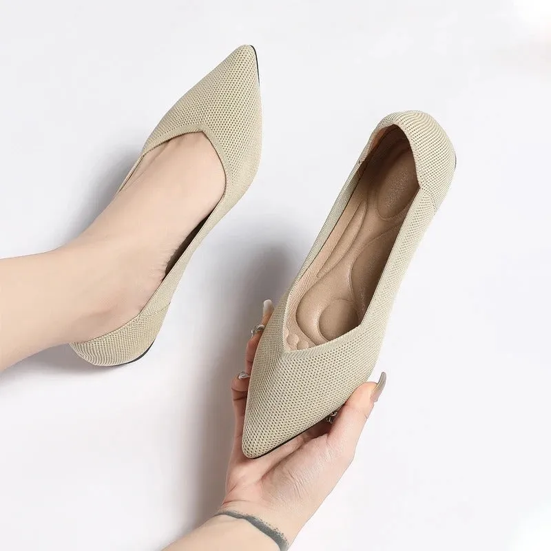 Stylish Women's Knit Flat Shoes for Spring