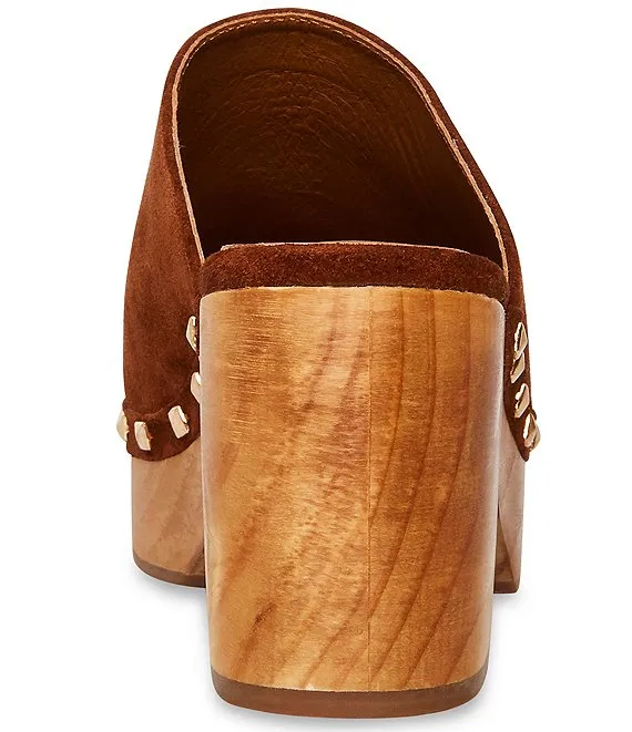 Suede Platform Cognac Embellished On Fashion Madden Easy-to-use Steve Quick dispatch Slip Clogs Brooklyn-1