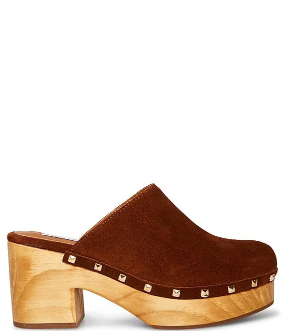 Suede Platform Cognac Embellished On Fashion Madden Easy-to-use Steve Quick dispatch Slip Clogs Brooklyn-1