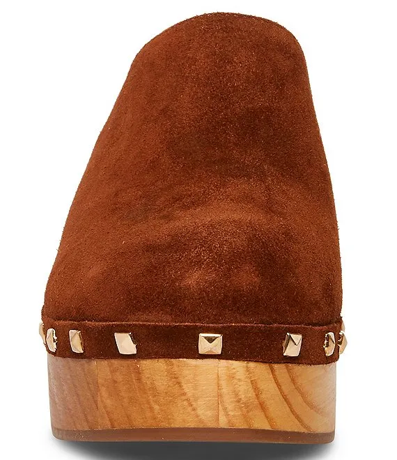 Suede Platform Cognac Embellished On Fashion Madden Easy-to-use Steve Quick dispatch Slip Clogs Brooklyn-1