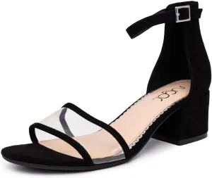 Sugar Women's Block Heel Sandals – Open Toe, Ankle Strap, Comfortable Dress Shoes for Weddings & Casual Wear