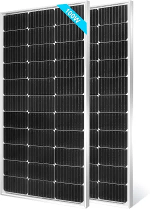 SUNGOLDPOWER 2pcs 100W Solar Panel Monocrystaline Solar Panel Module Grade A Solar Cell,Black,SG200WM