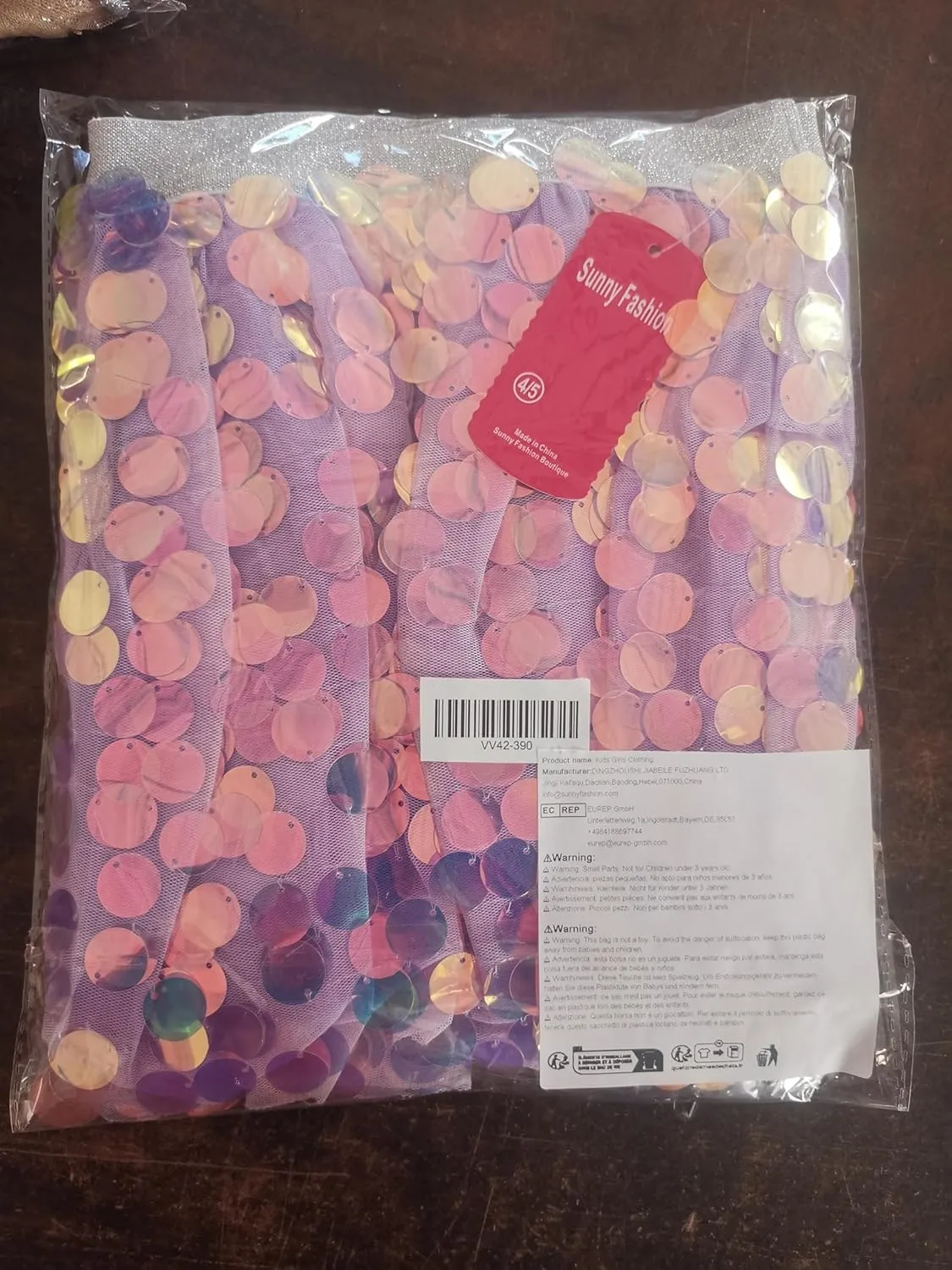 Sunny Fashion Girls Skirt Purple Mermaid Sparkly Sequin Tutu Party Ballet Dance