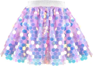 Sunny Fashion Girls Skirt Purple Mermaid Sparkly Sequin Tutu Party Ballet Dance