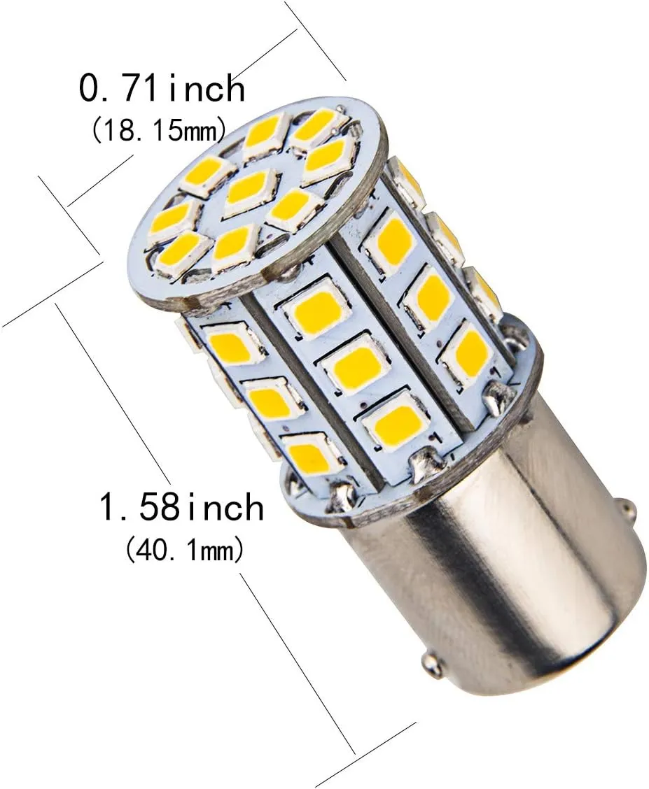 Super Bright 4.2W BA15S 1156 1141 1003 RV Interior Light LED Bulbs for Turn Signal Stop Tail Brake,4000K Neutral White,Pack of 20