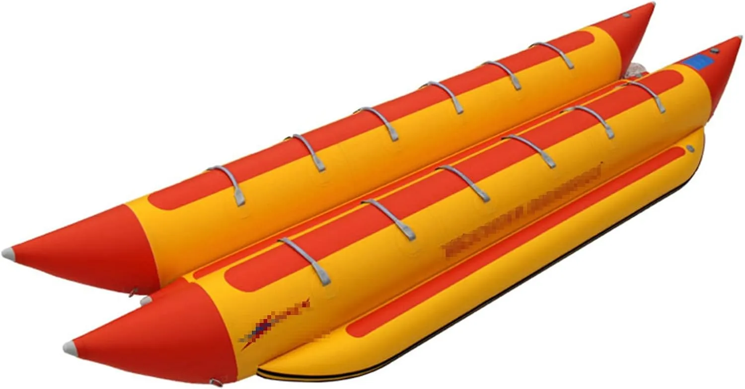 Surfing PVC Inflatable Banana Boat, Double Row Tow Tube Inflatable Flying Fish Banana Boat, Water Park Amusement Surfing Equipment for Adults and Kids,A