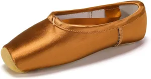 SWDZM Professional Ballet Pointe Shoes Satin for Women Leather Sole Ballet Pointe Dance Shoes with Toe Pads