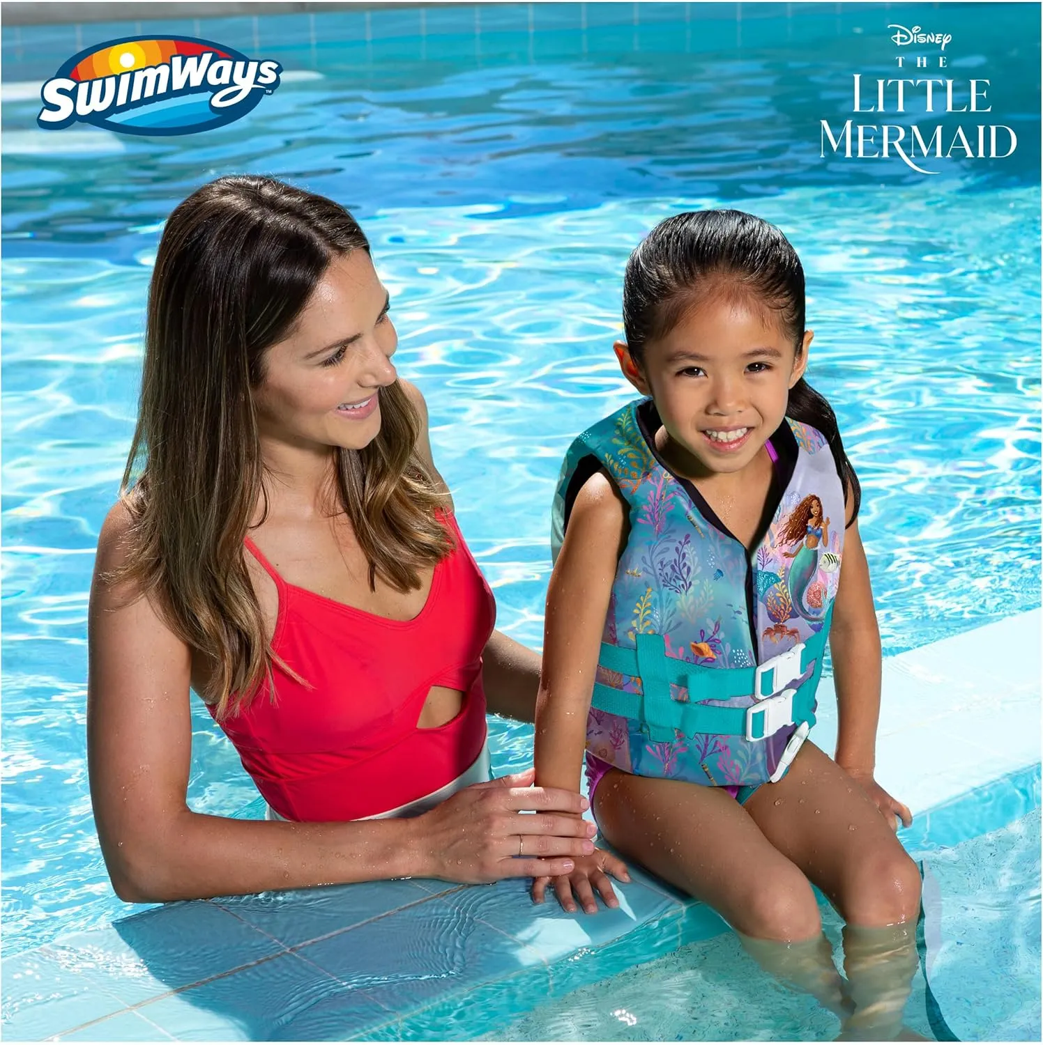 Swimways The Little Mermaid Inflatable Water Boat Vehicle, Inflatable Pool Floats and Kids Pool Toys, Little Mermaid Pool Party Supplies for Kids Aged 3 & Up