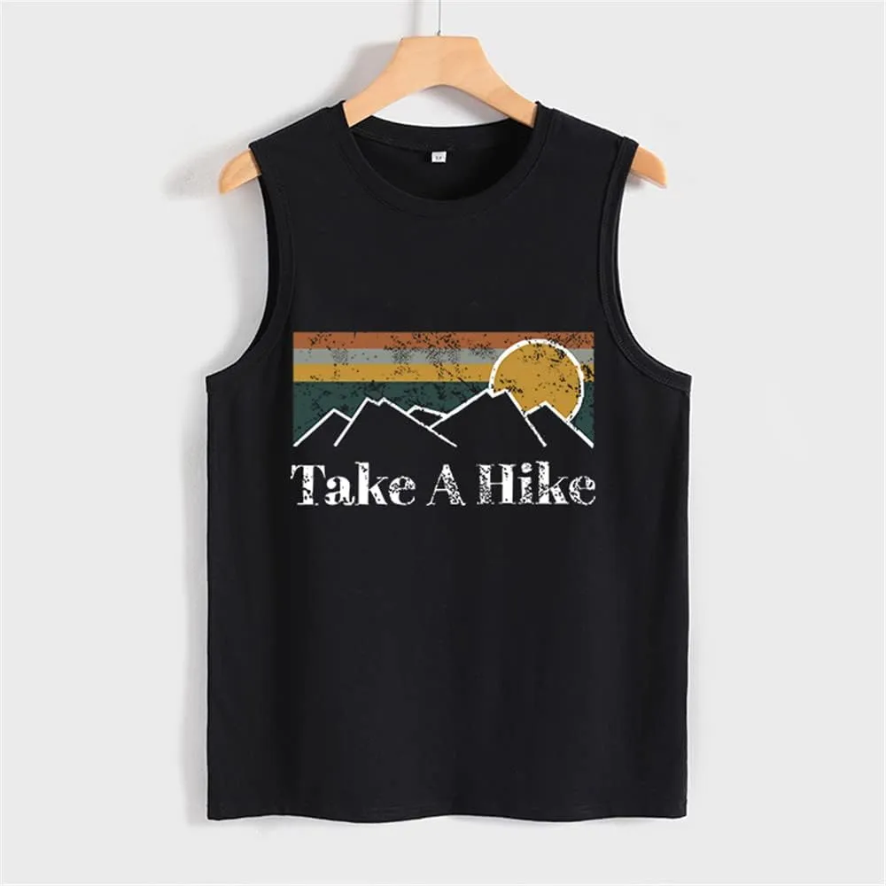 Take A Hike Tank Top Women Camping Hiking Mountain Graphic Vintage Shirt Casual Sleeveless Outdoor Vest Top