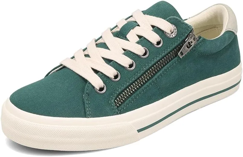 Taos Z Soul Women’s Sneaker - Stylish Platform Sneaker with Removable Footbed, Arch Support, Premium Cushioning, Lace-Up Adjustability, and Easy Access Zipper