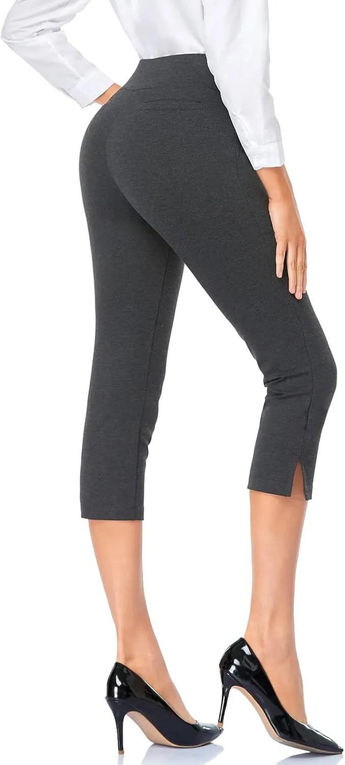 Tapata Women's Capri Dress Pants 19"/20.5" Stretch High-Waist Crop Office Work Pants Summer Casual Capris Slacks Yoga