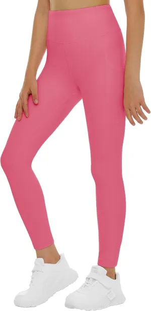 THE GYM PEOPLE Girls Workout Leggings Kids High Waist Stretch Athletic Dance Yoga Pants with Pockets