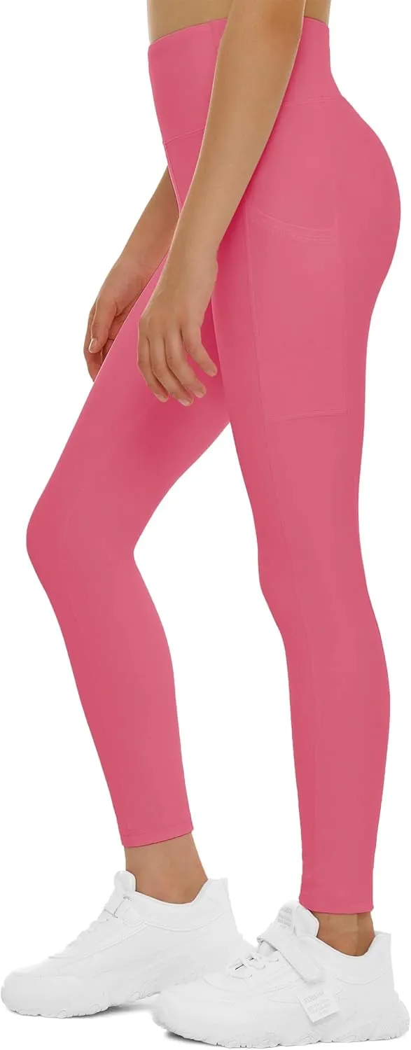 THE GYM PEOPLE Girls Workout Leggings Kids High Waist Stretch Athletic Dance Yoga Pants with Pockets